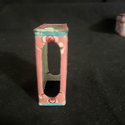Cloissone Enameled Metal Vase & More Enameled Metal Items (DR-MG)