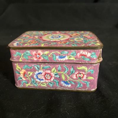Cloissone Enameled Metal Vase & More Enameled Metal Items (DR-MG)