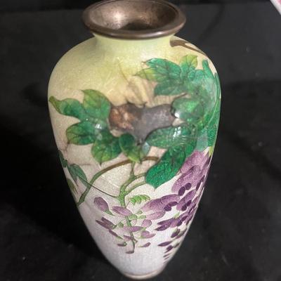 Cloissone Enameled Metal Vase & More Enameled Metal Items (DR-MG)