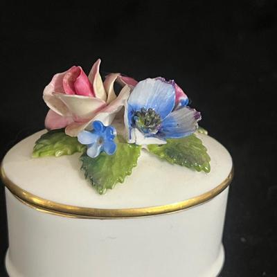 Dresden Pierced Floral Footed Compote Co & Three Small Ceramic Boxes (DR-MG)
