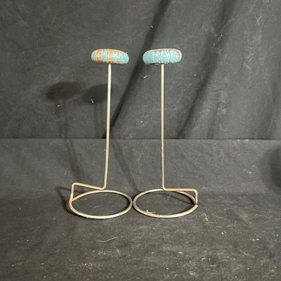 Retro Hat/Wig Wood & Metal Display Stand & Hair Pin (DR-MG)