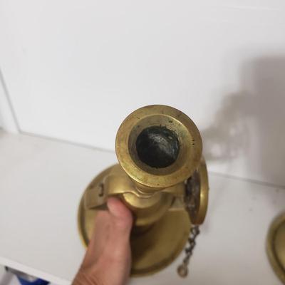 Two Brass Tavern Candlesticks (DR-KD)