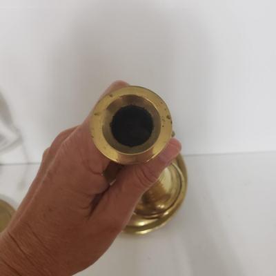 Two Brass Tavern Candlesticks (DR-KD)