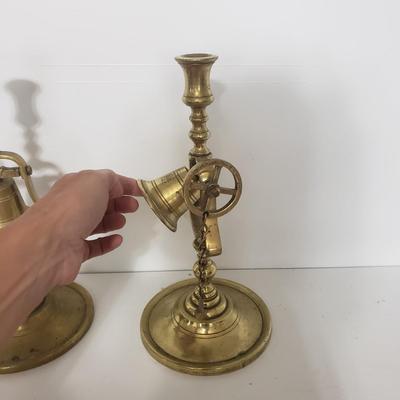 Two Brass Tavern Candlesticks (DR-KD)