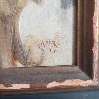 Lamar Signed Painting of a Little Girl (LR-KD)