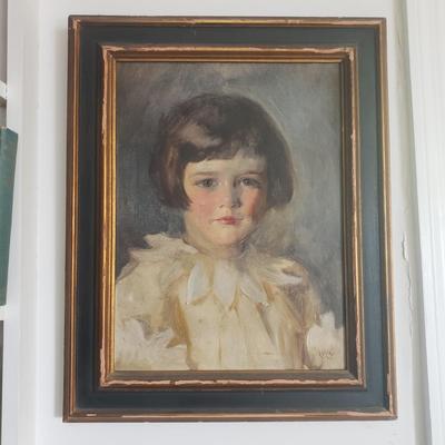 Lamar Signed Painting of a Little Girl (LR-KD)
