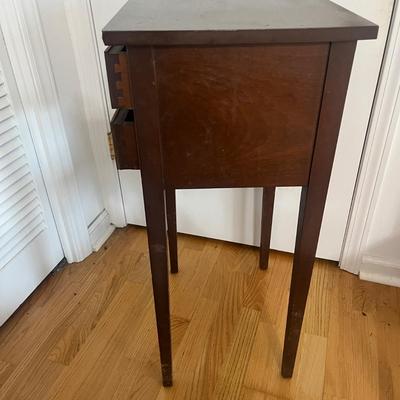 Two Dovetailed Drawer Wooden Side Table (DR-MG)