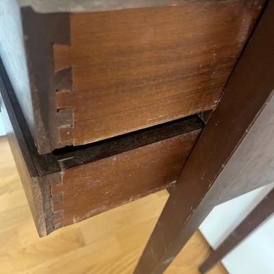 Two Dovetailed Drawer Wooden Side Table (DR-MG)