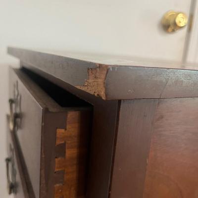 Two Dovetailed Drawer Wooden Side Table (DR-MG)