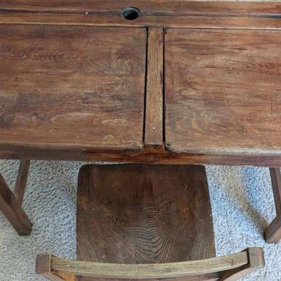 Child’s double desk & chair 26”H 35”L 16”depth