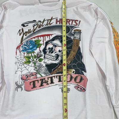 1988 Single Stitch “You Bet It Hurts” Tattoo/Biker Long Sleeve Tee Shirt