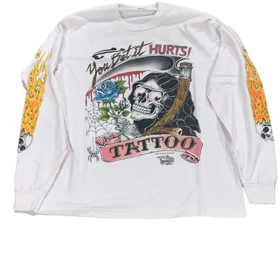 1988 Single Stitch “You Bet It Hurts” Tattoo/Biker Long Sleeve Tee Shirt