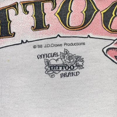 1988 Single Stitch “You Bet It Hurts” Tattoo/Biker Long Sleeve Tee Shirt