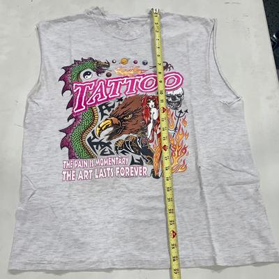 1995 Single Stitch Sleeveless Tattoo/Biker Tee Shirt
