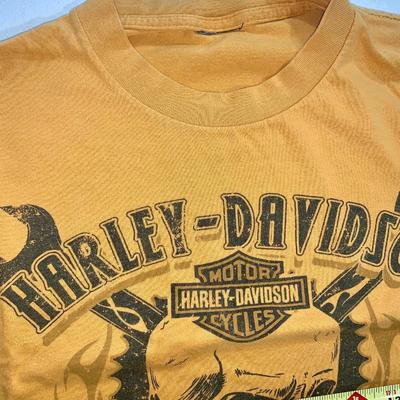 Harley-Davidson Long Sleeve Biker Tee Shirt With Skull