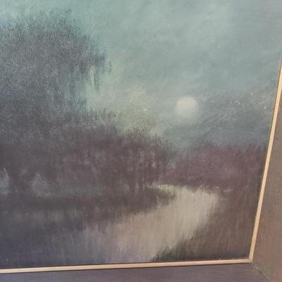 Moonlight on a River Oil Painting (LR-KD)