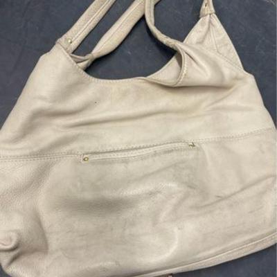 Vintage Michael Kors Ivory/Cream Large Pebble Leather Handbag Gold Hardware