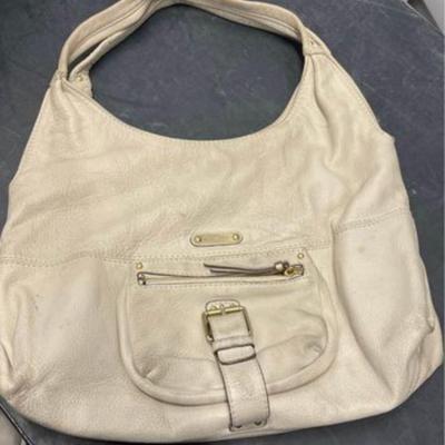 Vintage Michael Kors Ivory/Cream Large Pebble Leather Handbag Gold Hardware