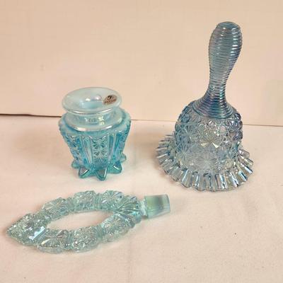 Lot #182 2 piece Fenton Lot - Perfume bottle and Bell