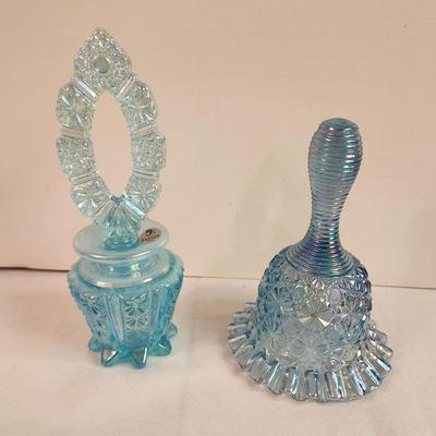 Lot #182 2 piece Fenton Lot - Perfume bottle and Bell