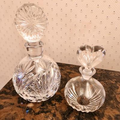 Lot #185 Lot of 2 Perfume Bottles - one Waterford.