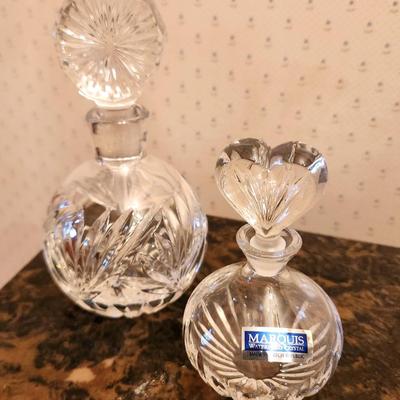Lot #185 Lot of 2 Perfume Bottles - one Waterford.