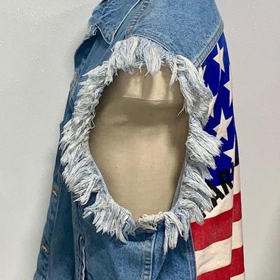 Harley-Davidson Denim Jacket, Large Flag - Size M