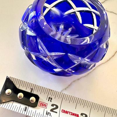 Cobalt Crystal Rose Bowl #2