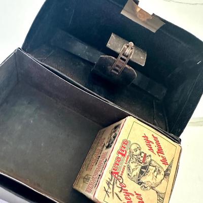 Antique Miners Lunchbox / Leather