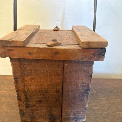 Antique Miners Lunchbox / Wood