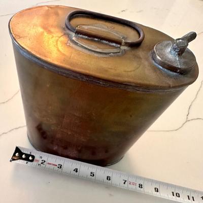 Antique Miners Water Can/ Brass-Tin