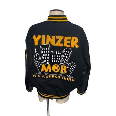 Pittsburgh “Yinzer Mob” Jacket W/Leather Sleeves