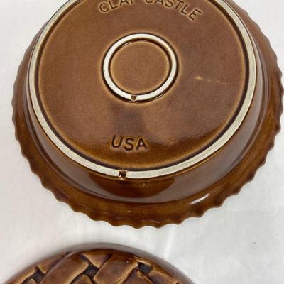 Vintage Clay Castle, apple ceramic pie dish