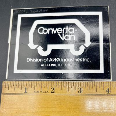 Vintage 1970's Automotive Equipment Vinyl Sticker Decal for Converta-Van