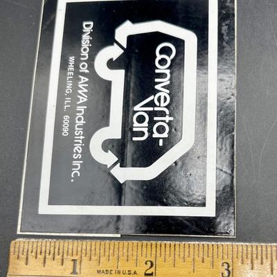 Vintage 1970's Automotive Equipment Vinyl Sticker Decal for Converta-Van
