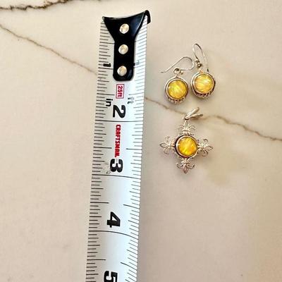 Sterling Silver pendant & earrings