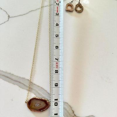 Geode Necklace and earrings