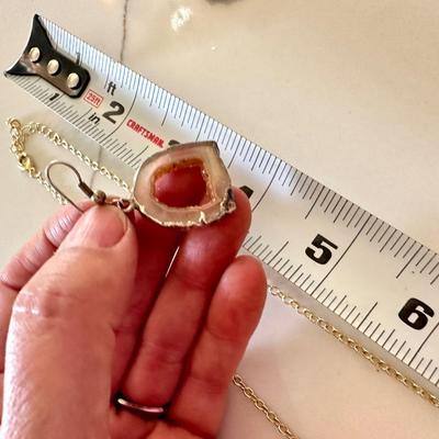 Geode Necklace and earrings