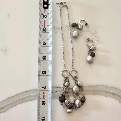 Nanis Jewels Sterling & Marcasite from Italy Necklace & earrings