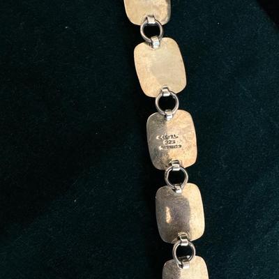 Sterling & Sodalite Bracelet Made in Mexico Stamp