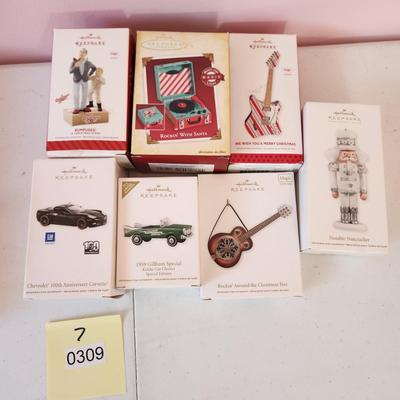 Lot of 7 Hallmark Keepsake Christmas Tree ornaments
