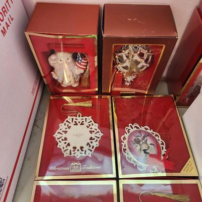 Large Lot of Lenox Christmas Tree ornaments Snowman Spires
