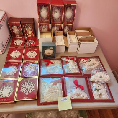 Large Lot of Lenox Christmas Tree ornaments Snowman Spires