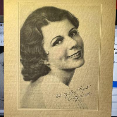 BETTY LOU REGENT/BETTY WEBB - 8x10 Etching Print w/Stamped Signature as Pictured.