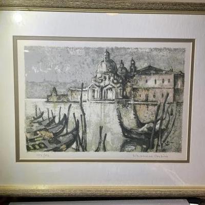 Vintage CORSINI Nazareno (1935) Lithograph Numbered #107/150 & Signed by Artist Print Frame Size 15" x 19" in Good Preowned...