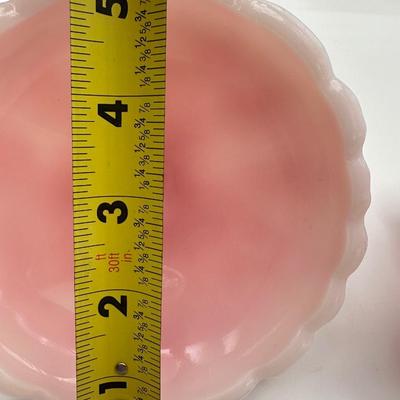 FENTON Pair of Rosalene Pink Water Lily Candle Holder
