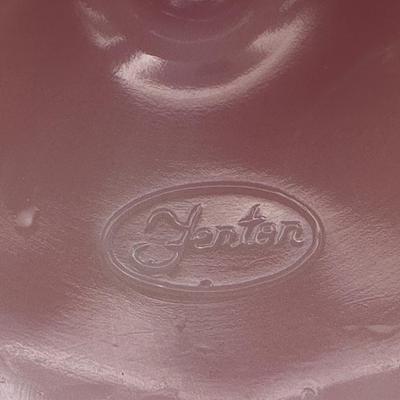 FENTON Pair of Rosalene Pink Water Lily Candle Holder