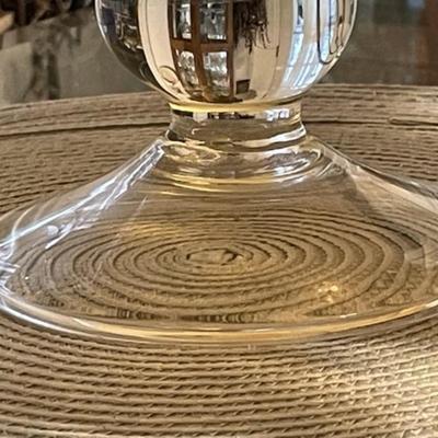 Unique Huge Mid-Century Art Glass Pedestal Bowl w/Scalloped Edges 7" Tall & 18" Wide in VG Preowned Condition.