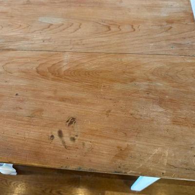 White Painted Wood One Drawer Accent Table