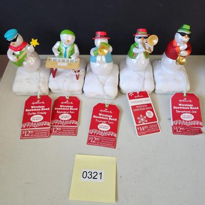 Lot of 5 Hallmark Wireless Snowman Band w tags Freddy Ken Tom Tony Joe
